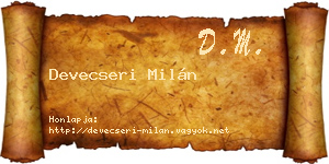 Devecseri Milán névjegykártya